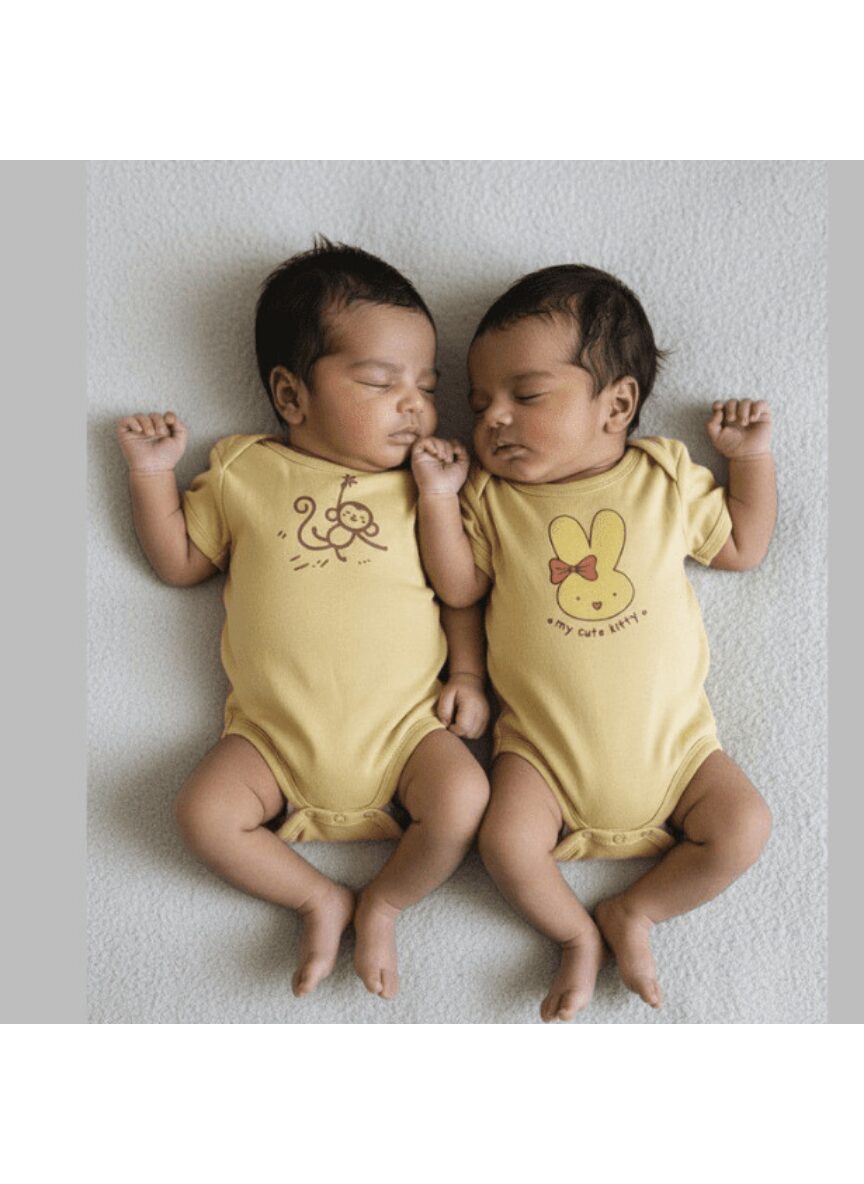 Romper-bunny & Monkey Print Combo